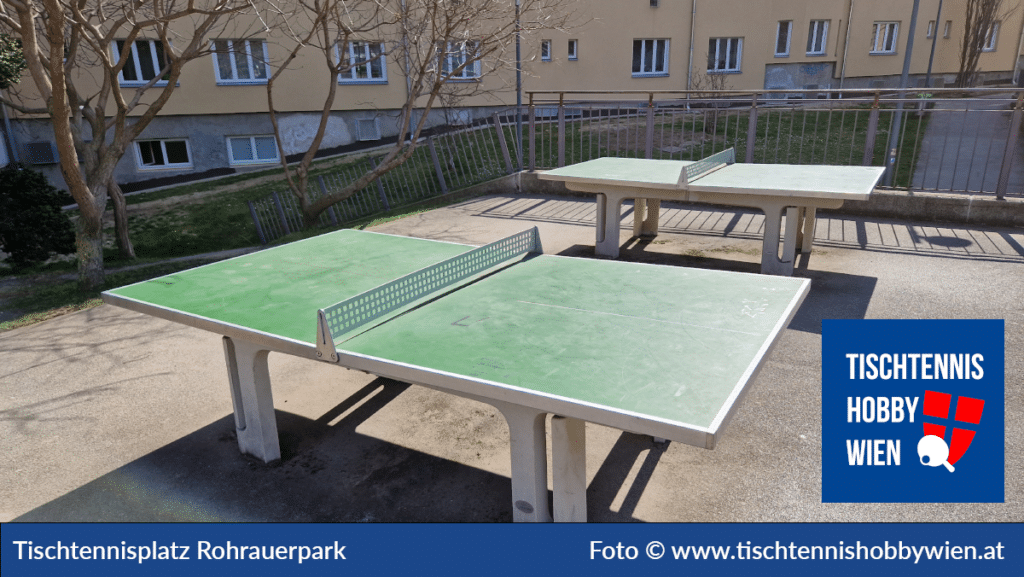 Tischtennistische finden in Wien Rudolfsheim-Fünfhaus, dieses Mal im Rohrauerpark. Tischtennis verbindet Menschen - Tischtennis Hobby Wien