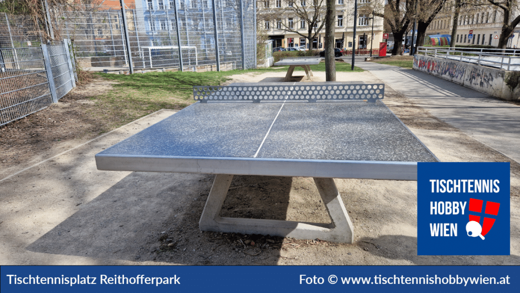Tischtennistische finden in Wien Rudolfsheim-Fünfhaus, dieses Mal im Reithofferpark. Gemeinsam für das Tischtennis in Wien - Tischtennis Hobby Wien