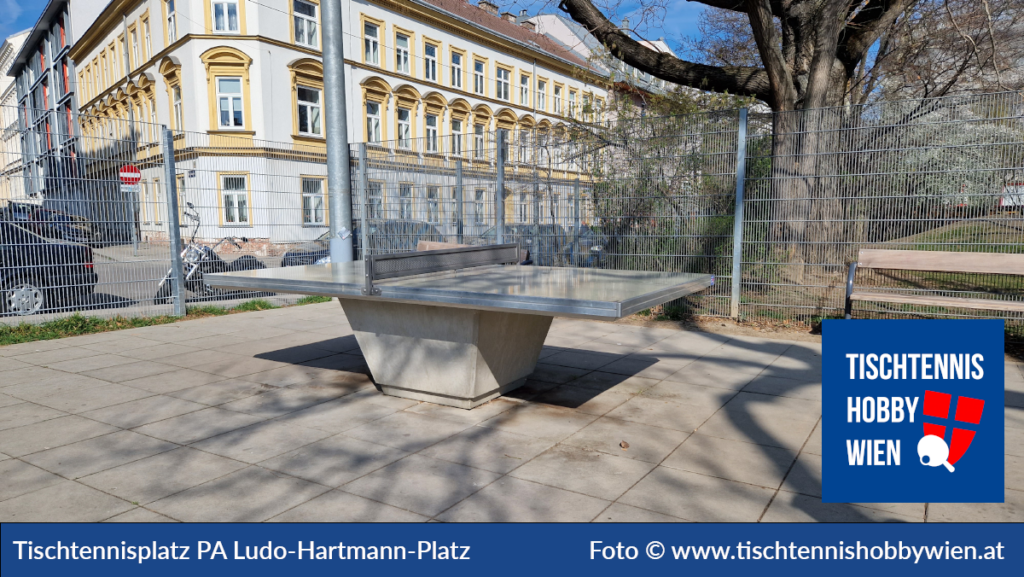 Tischtennistische finden in Wien Ottakring, dieses Mal in der Parkanlage Ludo-Hartmann-Platz. Tischtennis verbindet Menschen - Tischtennis Hobby Wien