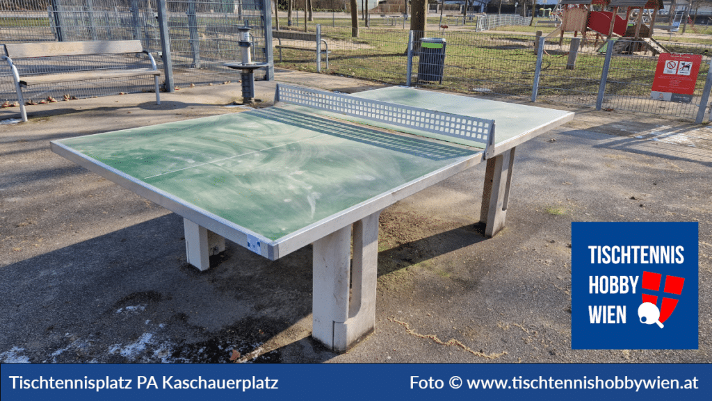 Tischtennistische finden in Wien Donaustadt, dieses Mal in der Parkanlage Kaschauerplatz. Tischtennis verbindet Menschen - Tischtennis Hobby Wien