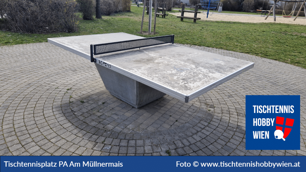 Tischtennistische finden in Wien Donaustadt, dieses Mal in der Parkanlage Am Müllnermais. Tischtennis verbindet Menschen - Tischtennis Hobby Wien