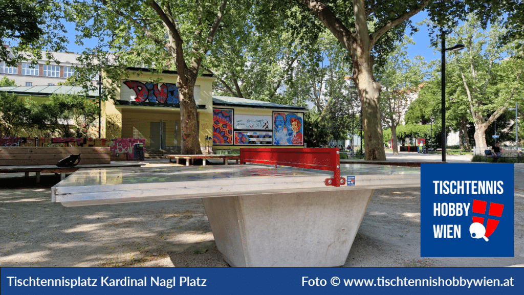 Tischtennistische finden in Wien Landstrasse, dieses Mal am Kardinal-Nagl-Platz. Tischtennis verbindet Menschen - Tischtennis Hobby Wien