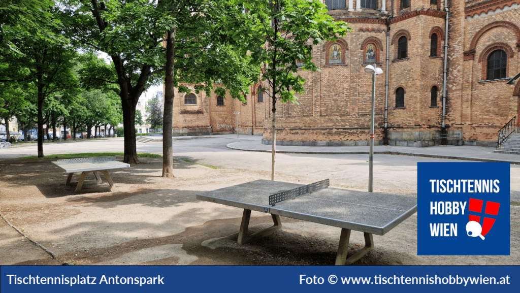 Tischtennistische finden in Wien Favoriten, dieses Mal im Antonspark. Tischtennis verbindet Menschen - Tischtennis Hobby Wien