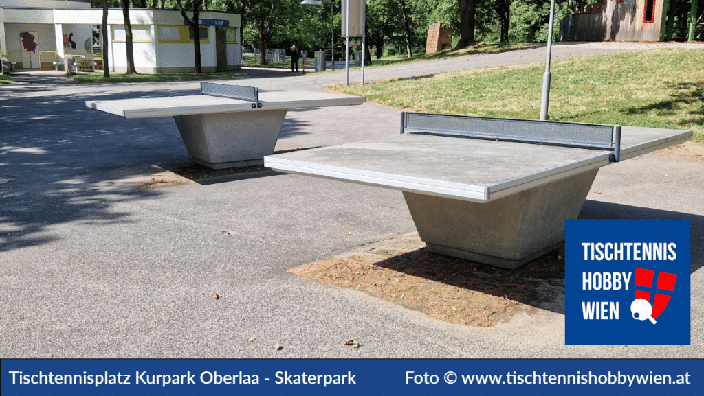 Tischtennistische finden in Wien Favoriten, dieses Mal im Kurpark Oberlaa beim Skaterpark. Tischtennis verbindet Menschen - Tischtennis Hobby Wien