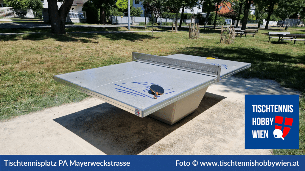 Tischtennistische finden in Wien Floridsdorf, dieses Mal in der Parkanlage Mayerweckstrasse. Tischtennis verbindet Menschen - Tischtennis Hobby Wien
