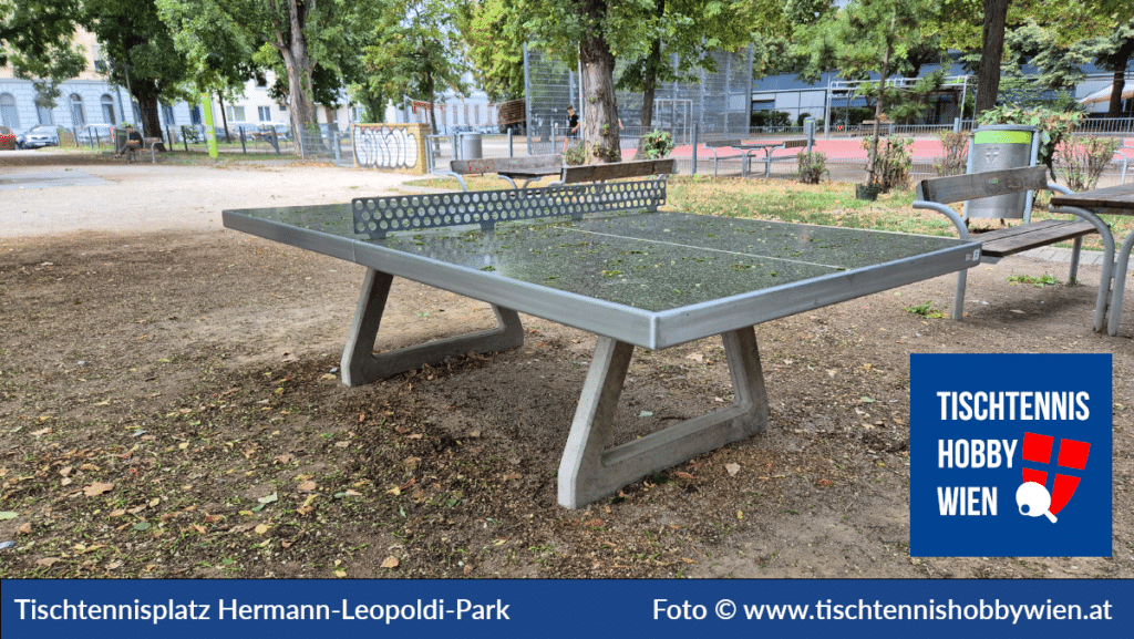 Tischtennistische finden in Wien Meidling, dieses Mal im Hermann-Leopoldi-Park. Tischtennis verbindet Menschen - Tischtennis Hobby Wien