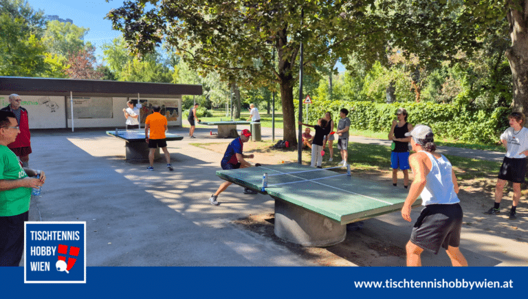 Tischtennis-Aktivitäten in den Wiener Parks – Spielen in einer lebendigen Gemeinschaft. Wir freuen uns auf neue Mitspieler/innen, die sich uns anschließen!
