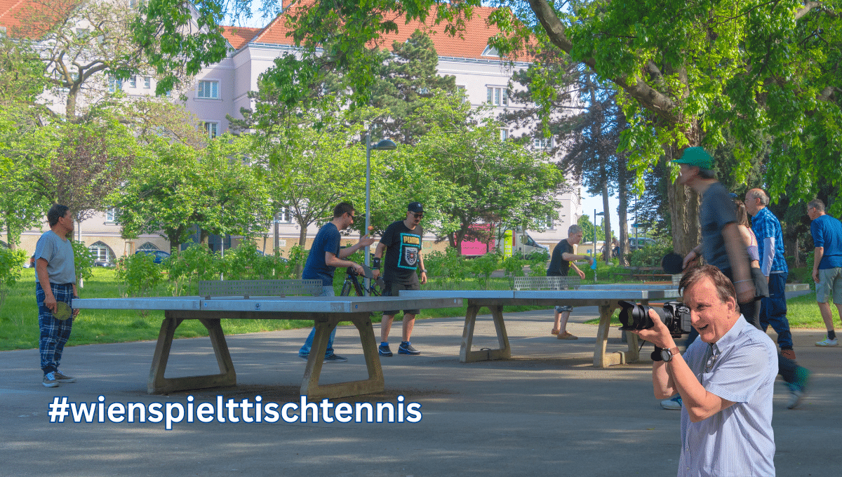 Wien spielt Tischtennis - dieses Mal im Herderpark an 5 öffentlichen Tischtennisplatten in Wien Simmering