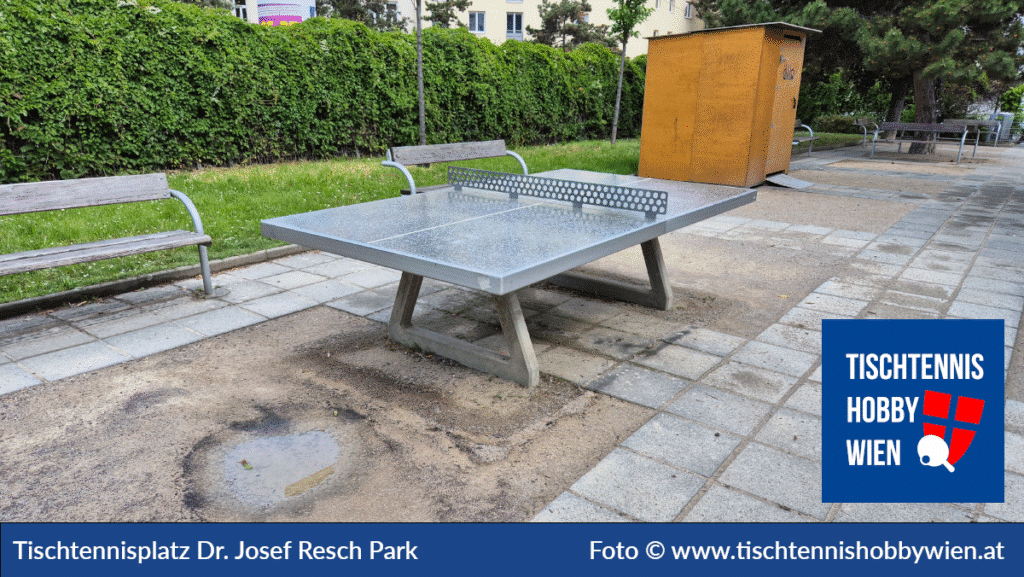 Tischtennistische finden in Wien Hernals, dieses Mal im Dr. Josef Resch Park. Gemeinsam für das Tischtennis in Wien - Tischtennis Hobby Wien