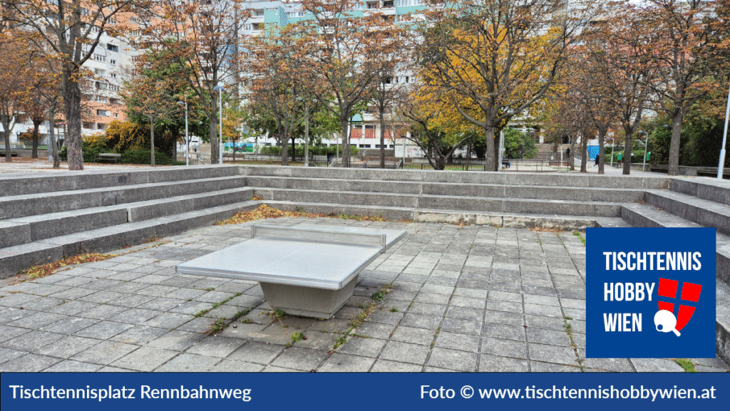Tischtennistische finden in Wien Donaustadt, dieses Mal im Wiener Gemeindebau - Rennbahnweg. Tischtennis verbindet Menschen - Tischtennis Hobby Wien