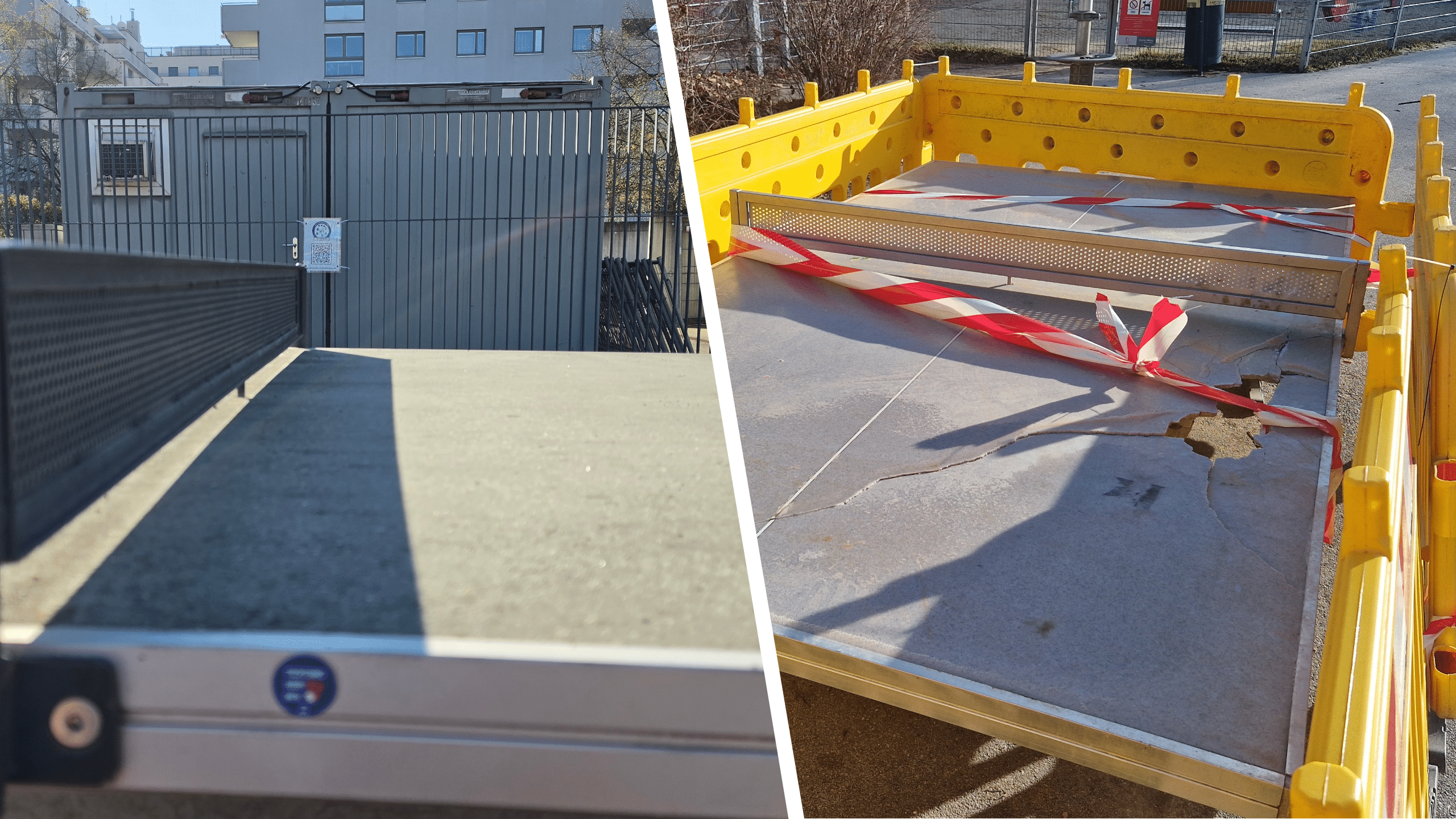 Tischtennis im Park verdeutlicht das Risiko, dass Sportstätten wegen hoher Reparaturkosten dauerhaft abmontiert werden könnten.