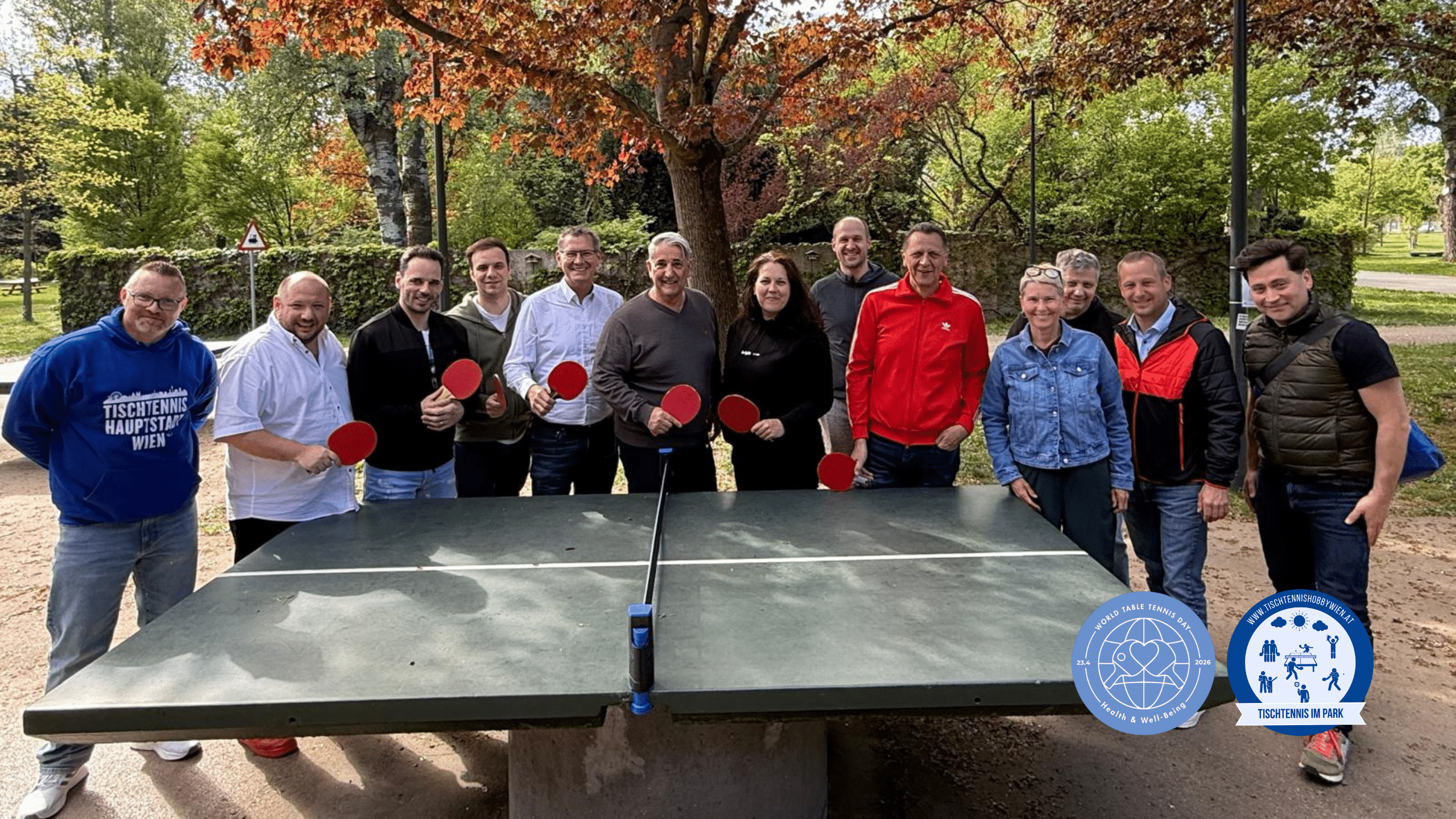 Tischtennis im Park: Wienerinnen und Wiener machen beim großen Tischtennis-Fest im öffentlichen Raum den Sport sichtbar.
